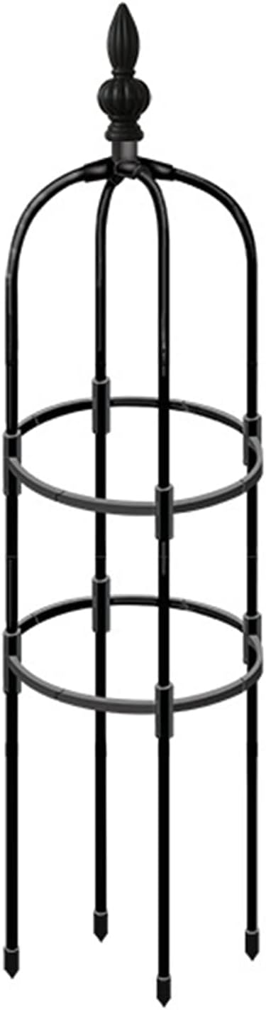 Tower Obelisk Garden Trellis, Metal Obelisk Plant Support Gardening Climbing Frame for Outdoor Indoor Climbing Plants, Black (Black, 1.2m / 3.9ft)